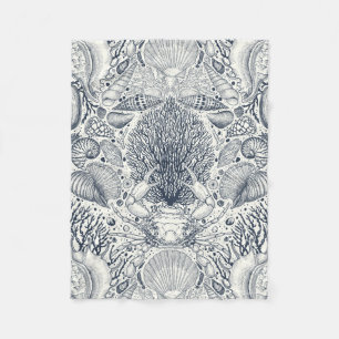 Cobertor De Velo Tesouros de praia, conchas marinhas, caranguejo, c