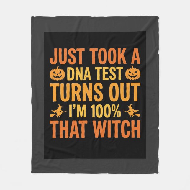 Cobertor De Velo Teste de DNA de Bruxa de Halloween Design Engraçad (Frente)