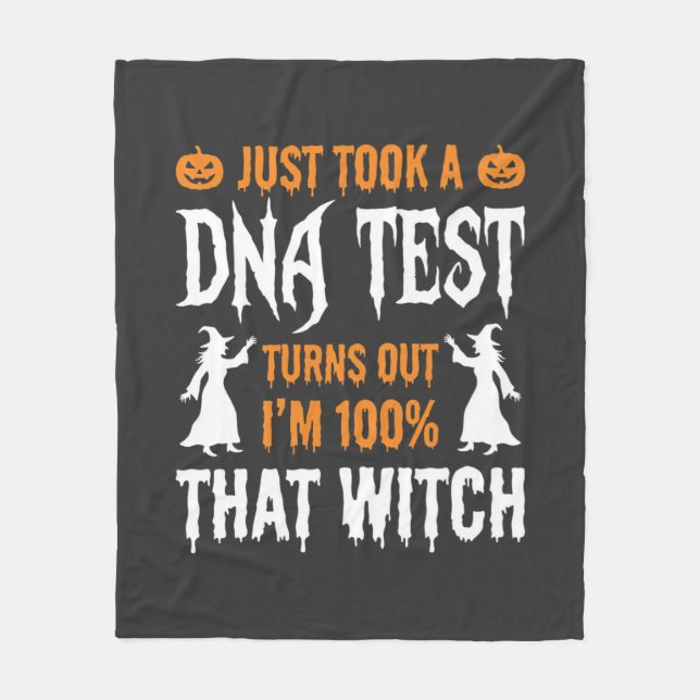 Cobertor De Velo Teste de DNA de Bruxa Engraçado de Halloween Gráfi (Frente)