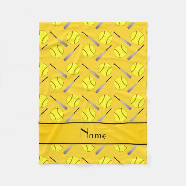 Cobertor De Velo Teste padrão amarelo conhecido personalizado do (Frente)