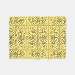 Cobertor De Velo Teste padrão amarelo do scrollwork