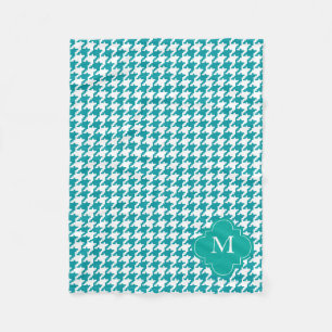 Cobertor De Velo Teste padrão branco de Houndstooth da cerceta