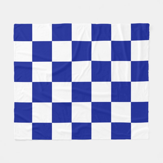 Cobertor De Velo Teste padrão Checkered do azul marinho e o branco (Frente (Horizontal))
