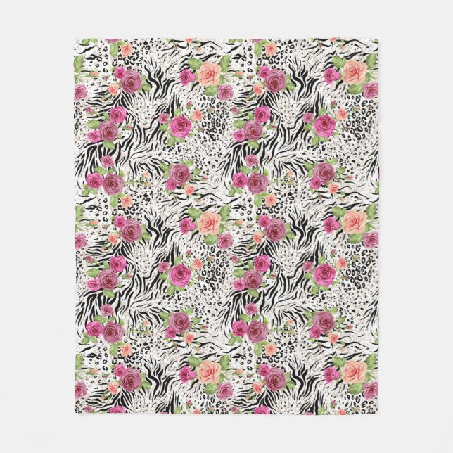 Cobertor De Velo Teste padrão com impressões animais (Frente)