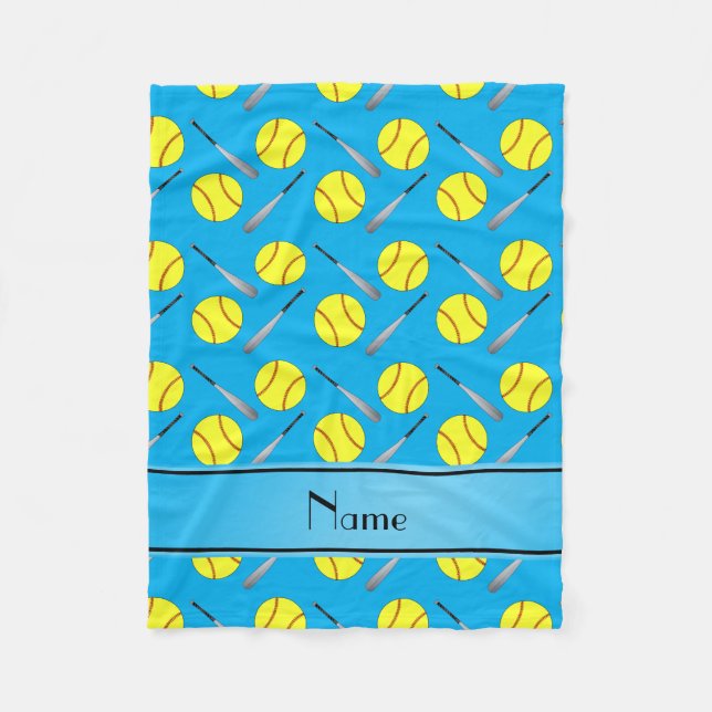 Cobertor De Velo Teste padrão conhecido personalizado do softball (Frente)