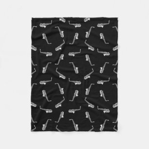 Cobertor De Velo Teste padrão da música dos saxofones do vintage 