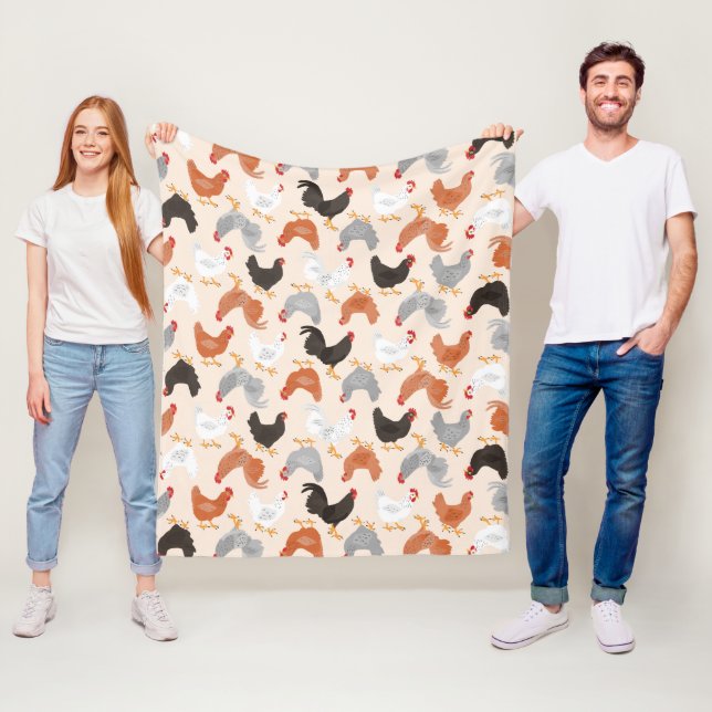 Cobertor De Velo Teste padrão das galinhas da fazenda (In Situ)