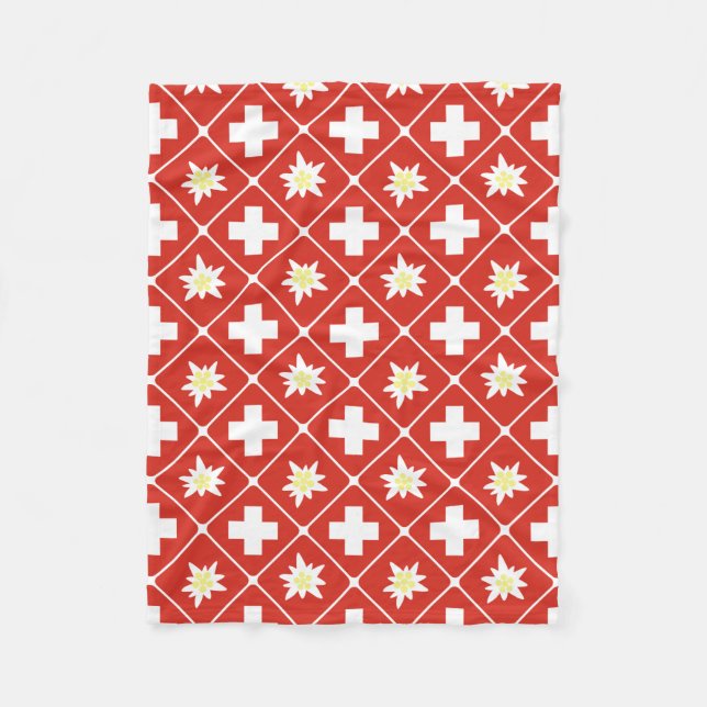 Cobertor De Velo Teste padrão de Edelweiss da suiça (Frente)