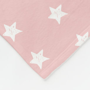 Cobertor De Velo Teste padrão de estrela cor-de-rosa e branco