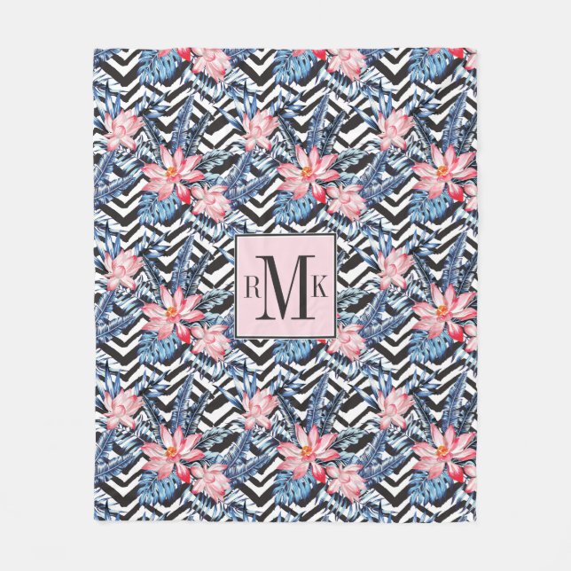 Cobertor De Velo Teste padrão de flor tropical de Lotus (Frente)