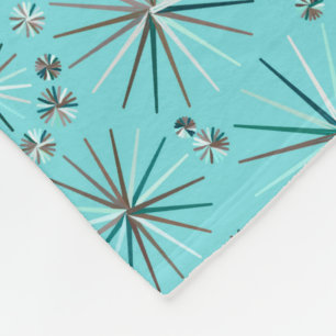 Cobertor De Velo Teste padrão de Sputnik do meio século, azul do