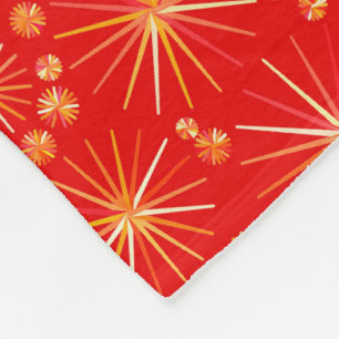 Cobertor De Velo Teste padrão de Sputnik do meio século, vermelho