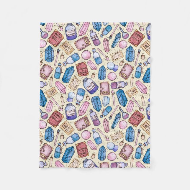 Cobertor De Velo Teste padrão de Witchy da aguarela (Frente)