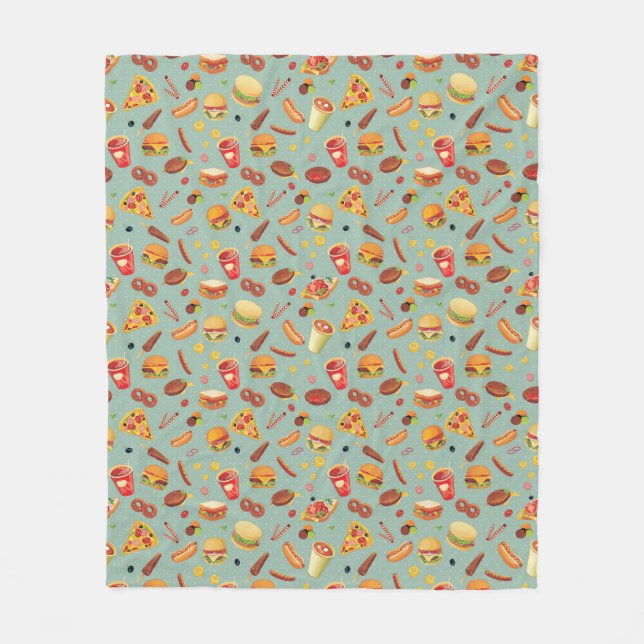 Cobertor De Velo Teste padrão elegante do fast food (Frente)