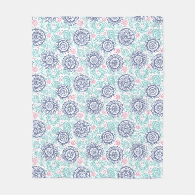 Cobertor De Velo Teste padrão étnico de Paisley (Frente)