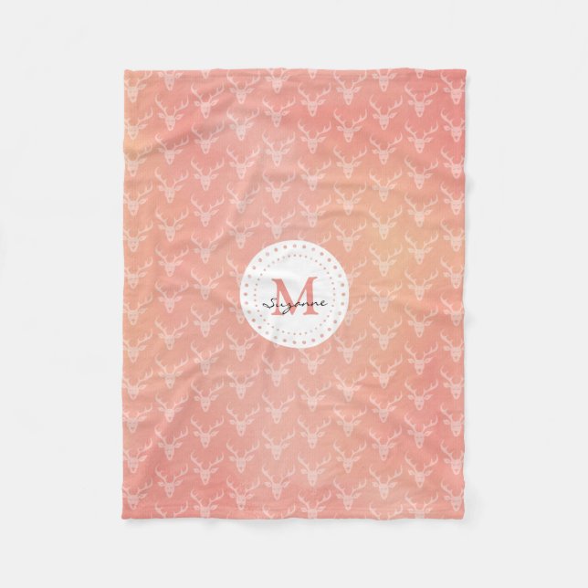 Cobertor De Velo Teste padrão feminino bonito dos cervos (Frente)