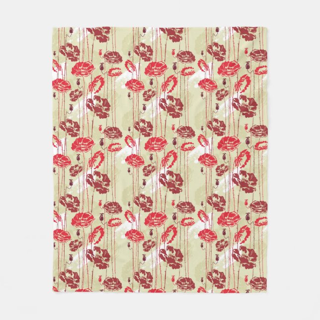 Cobertor De Velo Teste padrão floral 2 da elegância abstrata (Frente)