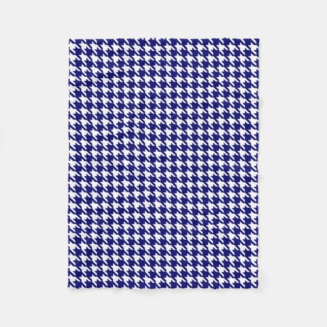 Cobertor De Velo Teste padrão formal de Houndstooth dos azuis (Frente)