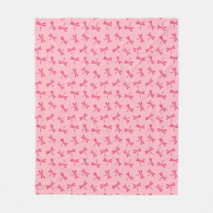 Cobertor De Velo Teste padrão japonês da libélula, rosa coral claro