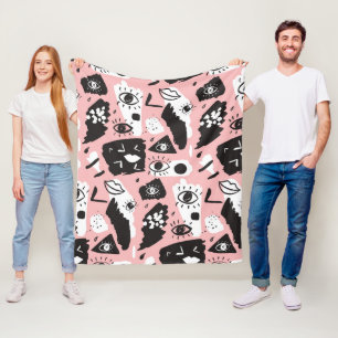 Cobertor De Velo Teste padrão moderno abstrato do olho & dos lábi