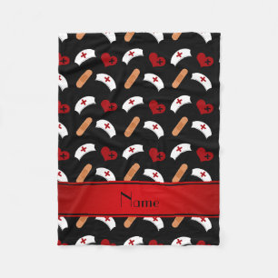 Cobertor De Velo Teste padrão preto conhecido personalizado da