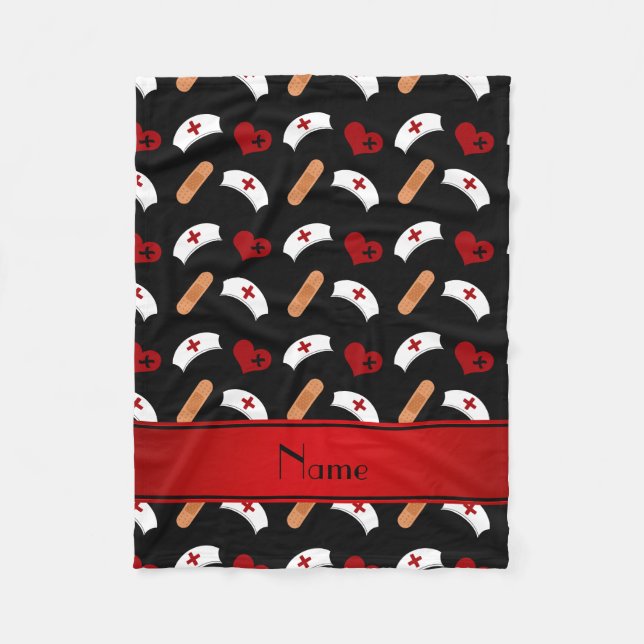 Cobertor De Velo Teste padrão preto conhecido personalizado da (Frente)