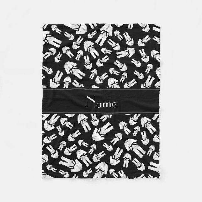 Cobertor De Velo Teste padrão preto conhecido personalizado do (Frente)