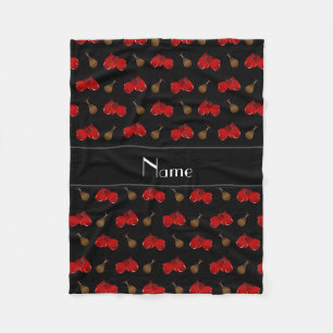 Cobertor De Velo Teste padrão preto conhecido personalizado do