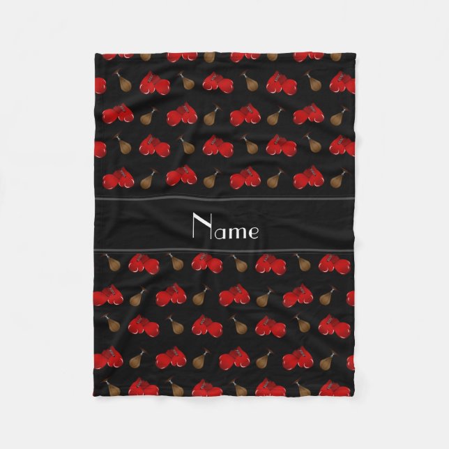 Cobertor De Velo Teste padrão preto conhecido personalizado do (Frente)