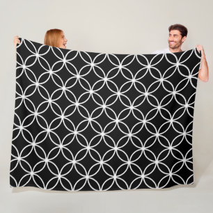 Cobertor De Velo Teste padrão preto e branco das pétalas dos