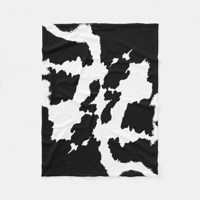 Cobertor De Velo Teste padrão preto e branco do impressão da vaca (Frente)