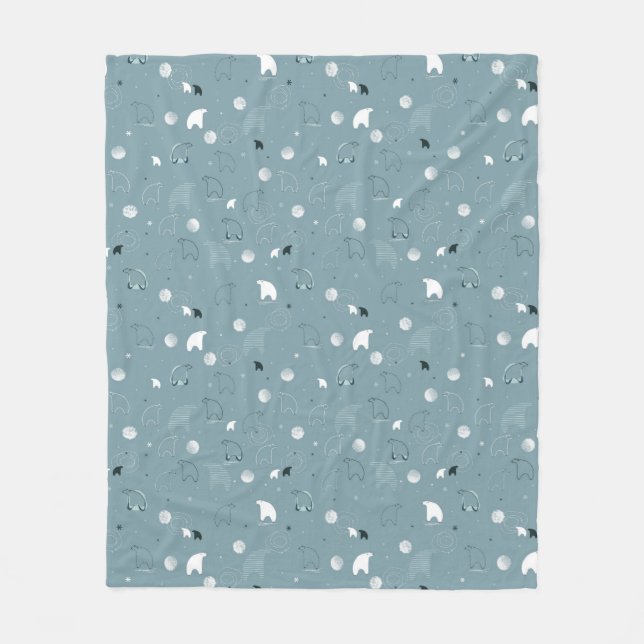 Cobertor De Velo teste padrão que indica um polar bonito (Frente)