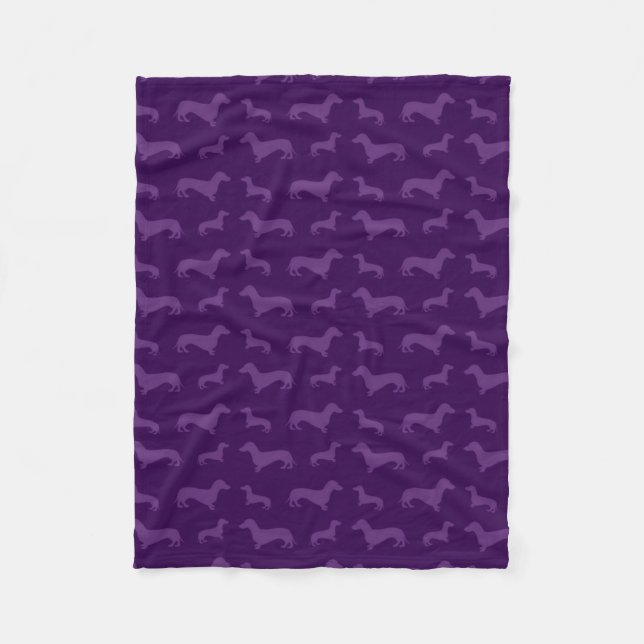 Cobertor De Velo Teste padrão roxo bonito do dachshund (Frente)