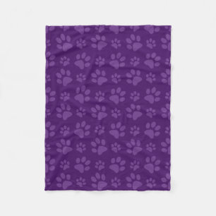 Cobertor De Velo Teste padrão roxo do impressão da pata do cão