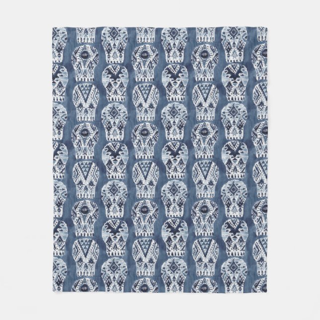 Cobertor De Velo Teste padrão tribal do crânio do açúcar do ASTECA (Frente)