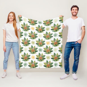 Cobertor De Velo Teste padrão tropical da preguiça