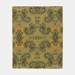 Cobertor De Velo Teste padrão verde, amarelo abstrato de Paisley