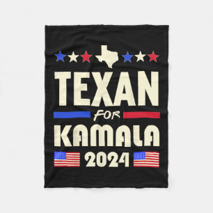 Cobertor De Velo Texan For Kamala 2024 Patriotic Democrats Campaign