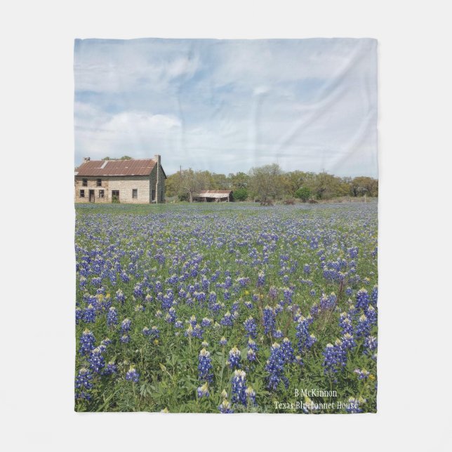 Cobertor De Velo Texas Bluebonnet House (Frente)