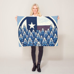 Cobertor De Velo Texas Bluebonnets State Flag Pride Texan