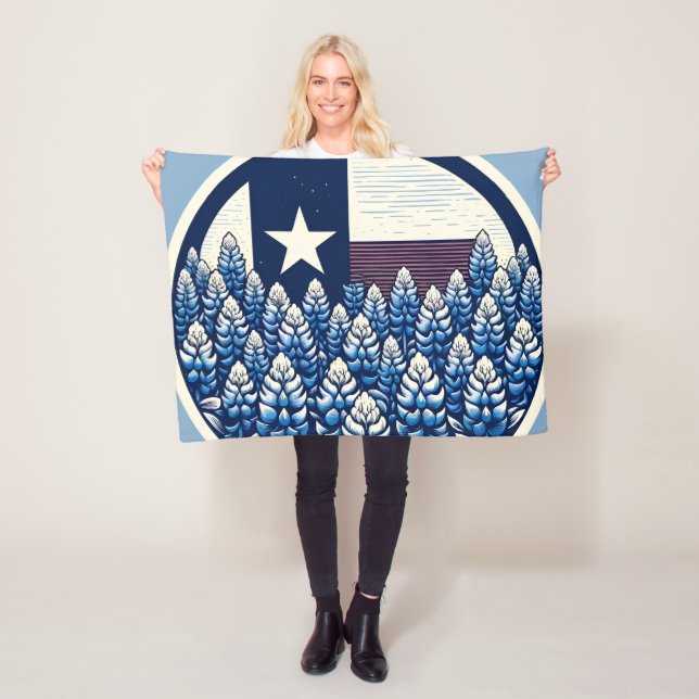 Cobertor De Velo Texas Bluebonnets State Flag Pride Texan (In Situ)