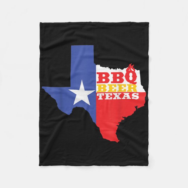 Cobertor De Velo Texas Flag Map Summer Barbecue Engraçado Beer Beer (Frente)