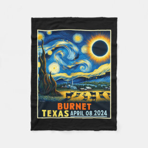 Cobertor De Velo Texas Total Solar Eclipse 2024 Starry Night