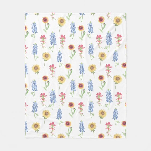 Cobertor De Velo Texas Wildflower Pattern (Frente)
