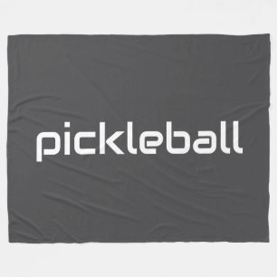Cobertor De Velo Texto Branca Moderno PICKLEBALL Na Cinza Média