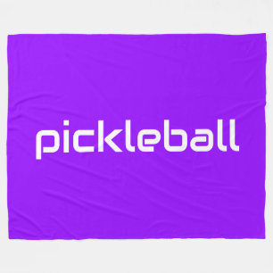 Cobertor De Velo Texto Branca Moderno PICKLEBALL Sobre Roxo Brilhan