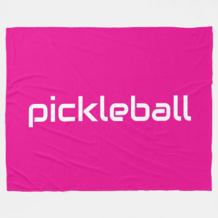 Cobertor De Velo Texto Branco Moderno PICKLEBALL A Rosa Brilhante