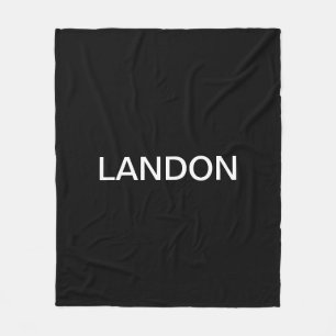 Cobertor De Velo Texto Branco Preto e Negrito Moderno