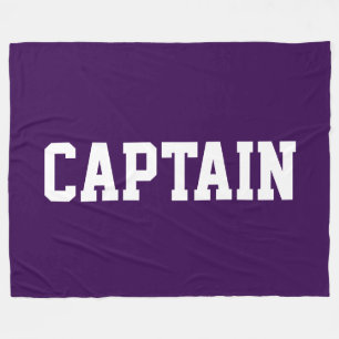 Cobertor De Velo Texto CAPITÃO Atlético Divertido em Roxo Fundo
