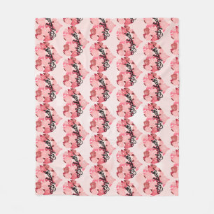 Cobertor De Velo Texto da caligrafia de Nome do Coração I Retro Boh